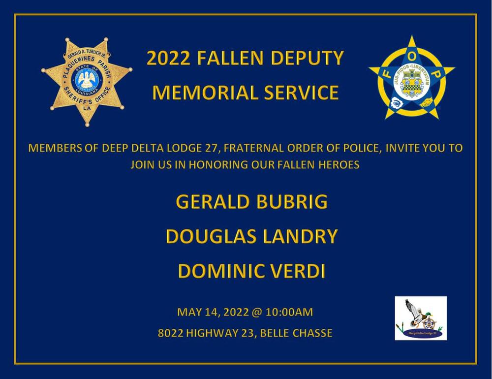 2022 PPSO Fallen Deputy Memorial Service